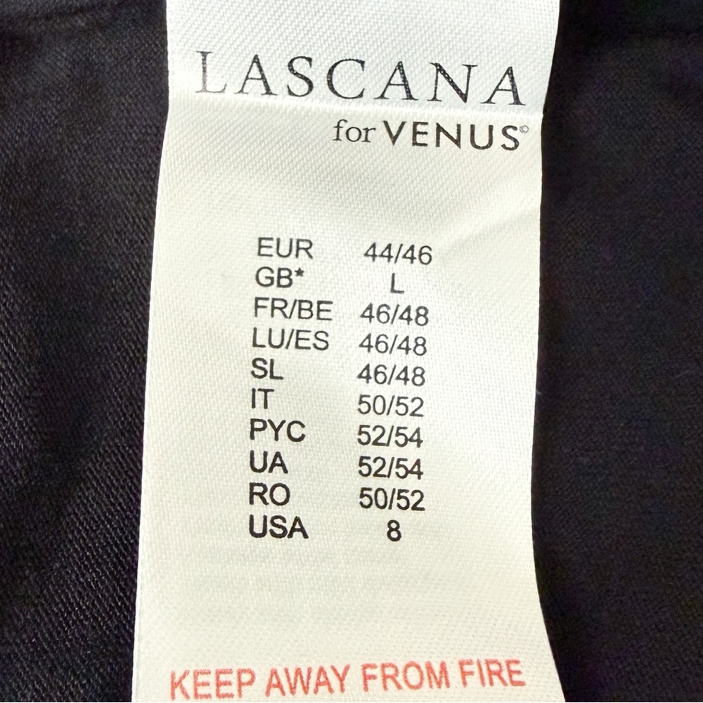 LASCANA for Venus Fringe Hem Beach Dress Women’s Size 8 Black NWT - Picture 11 of 12